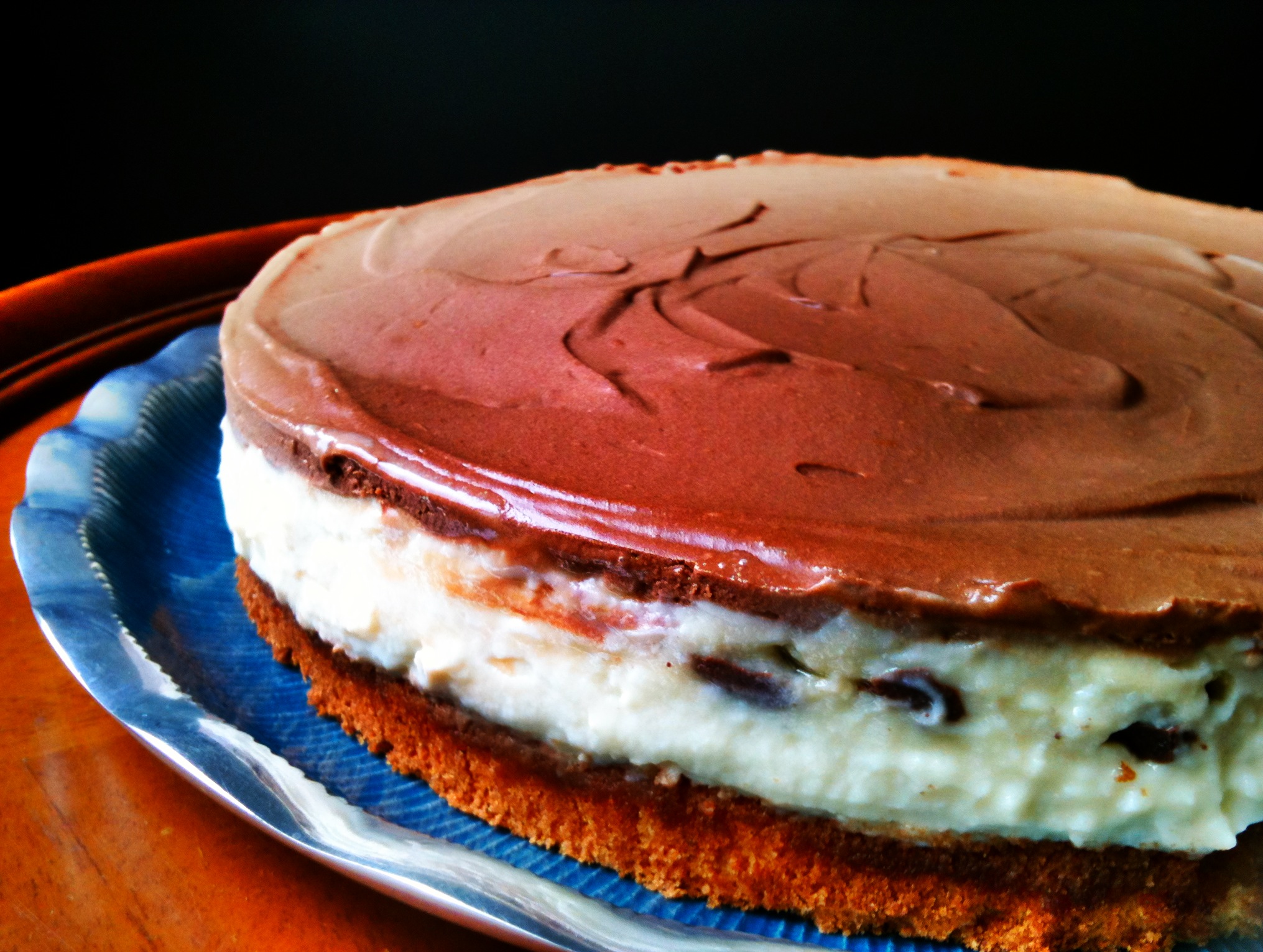 Coconut Custard Chocolate Mousse Cake